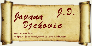 Jovana Đeković vizit kartica